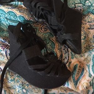 Black platform heels